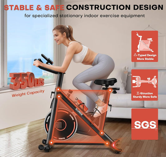 SLUNSE Magnetic Resistance Stationary Bikes for Home