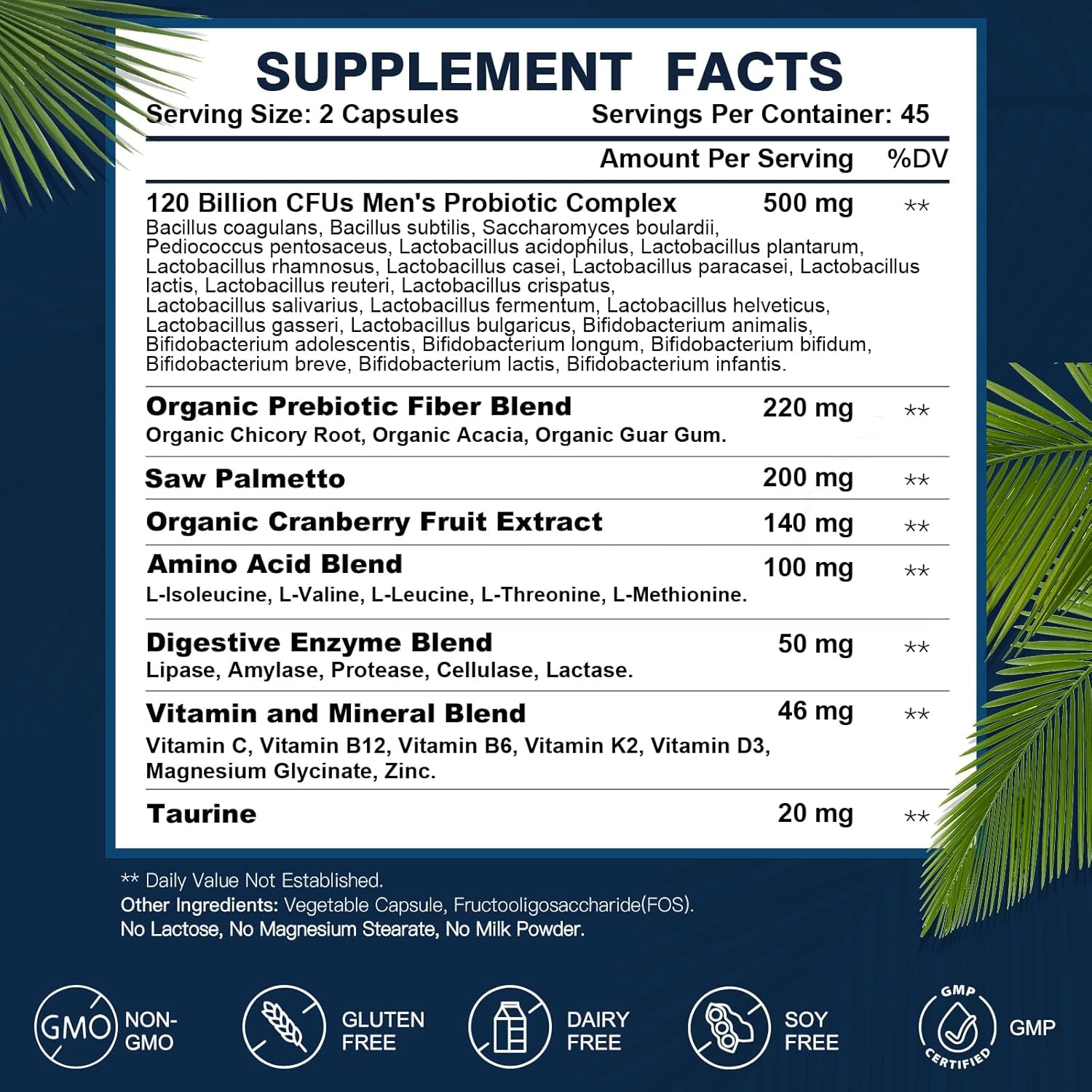 Probiotics for Men Digestive Health, 120 Billion CFUs