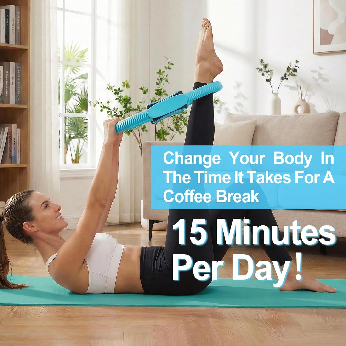 Home Pilates Ring and Ball Set for Women with 5 Resistance Bands