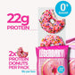 Protein Donuts - 22G Protein, Pink Sprinkle, Zero Sugar Snack - 8 Pack with Two Donuts per Pack