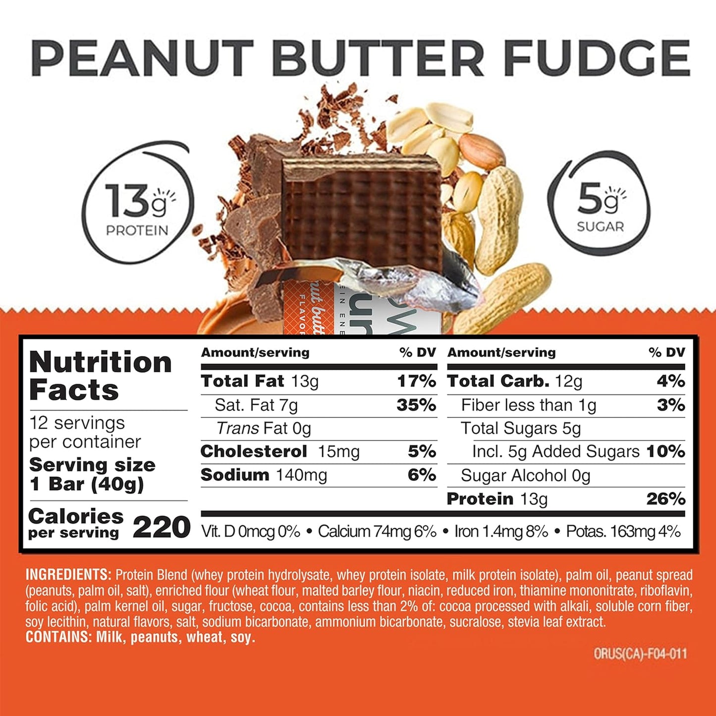 Power Crunch Protein Energy Wafer Bars, Peanut Butter Fudge (12 Count)