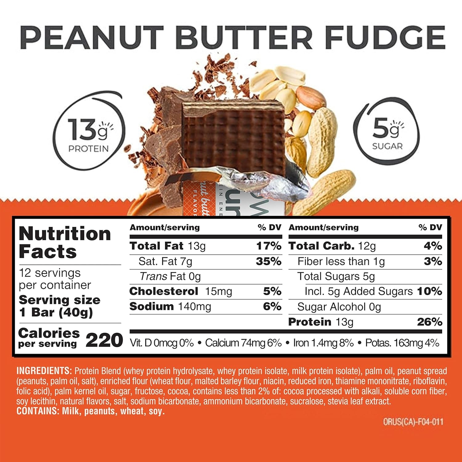 Power Crunch Protein Energy Wafer Bars, Peanut Butter Fudge (12 Count)