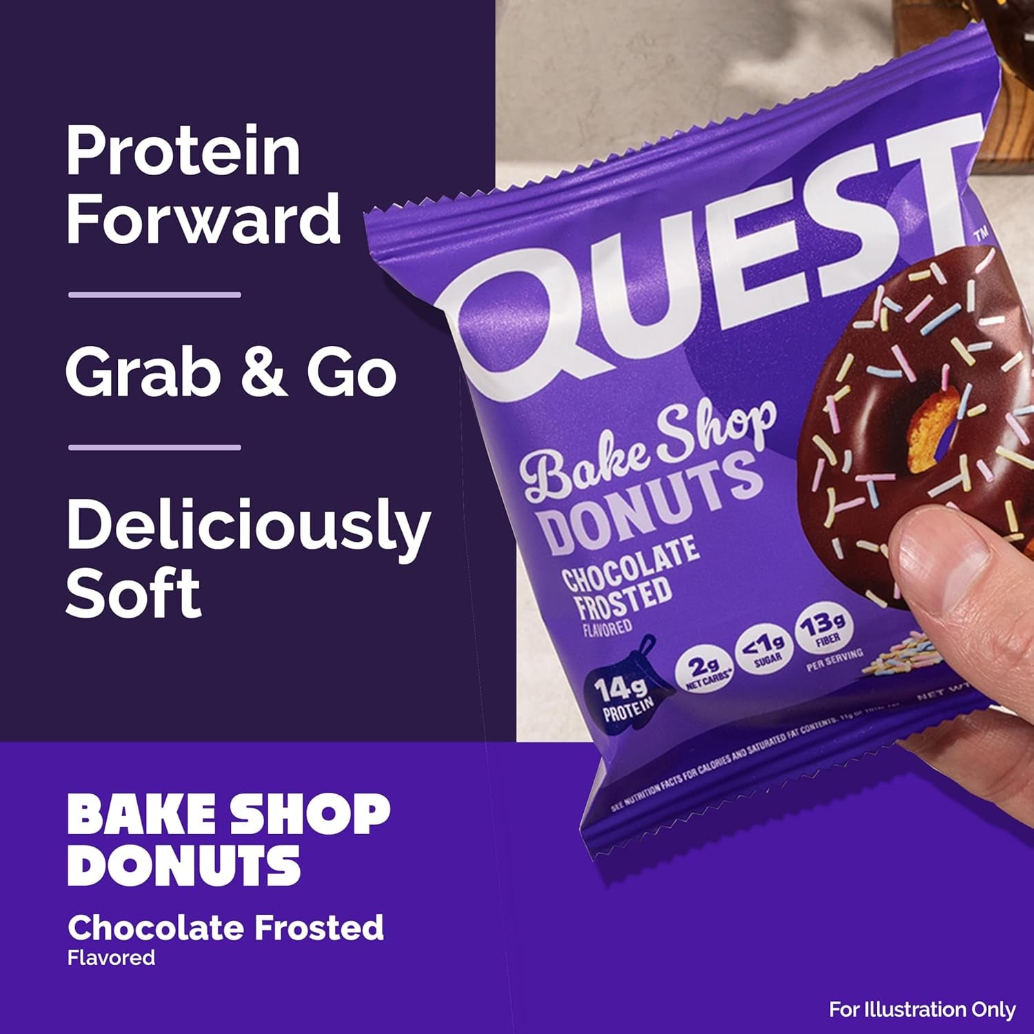 Chocolate Frosted Donuts, 14G Protein, Less than 1G Sugar, 9 Count