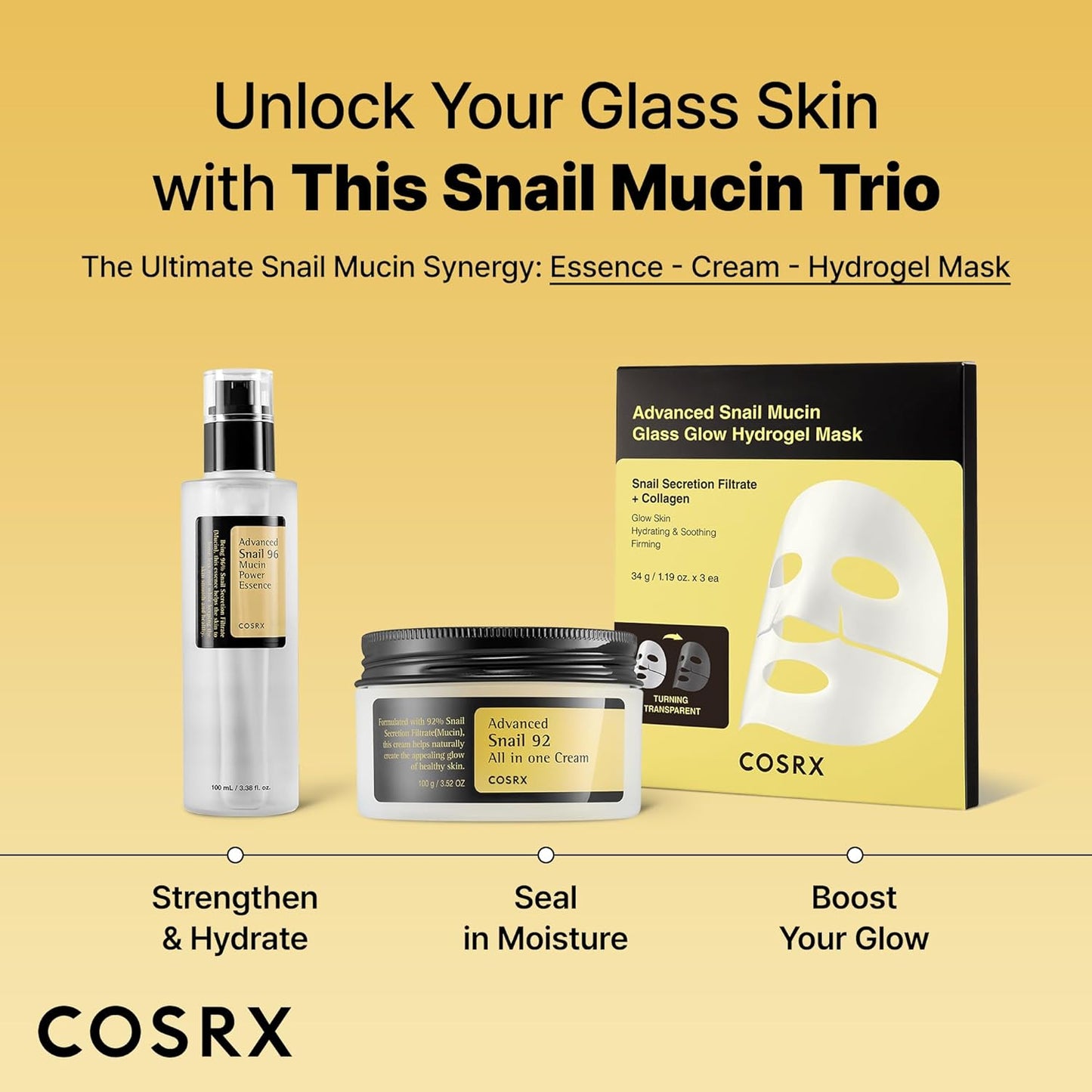 COSRX Snail Mucin 96% Repairing Serum, Hydrating Serum for Face