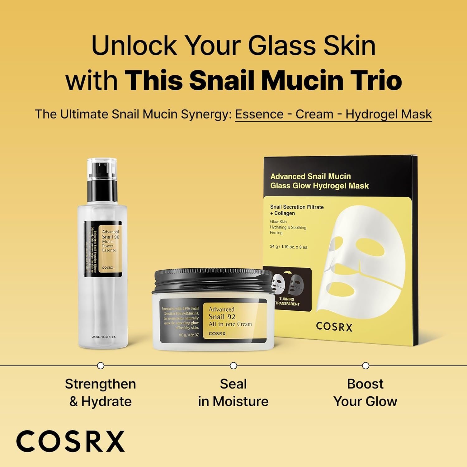 COSRX Snail Mucin 96% Repairing Serum, Hydrating Serum for Face