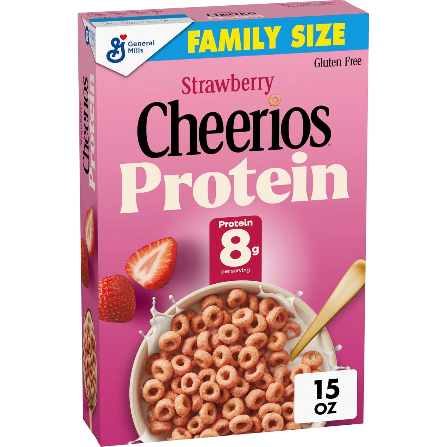 Cheerios Protein Cereal, Strawberry, 8G Protein, Family Size, 15 oz
