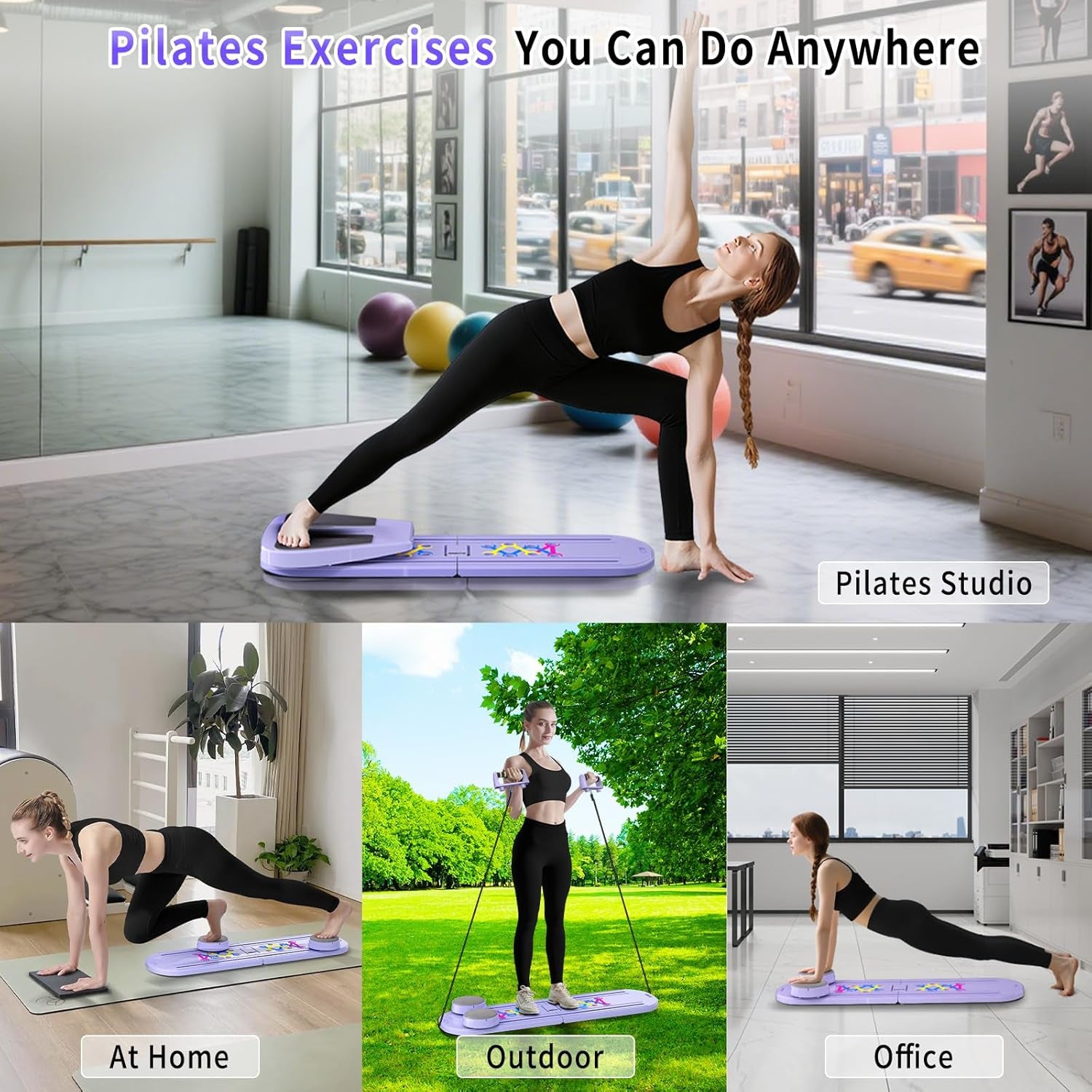 ORWIPO Foldable Pilates Reformer Set for Home Workout