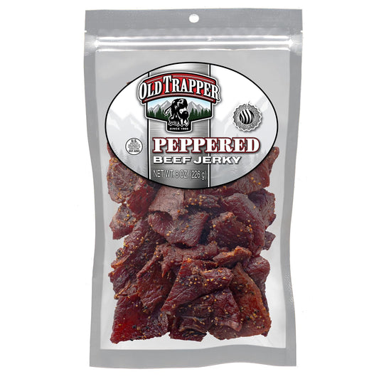 Old Trapper Beef Jerky Peppered 8 Ounce Pack