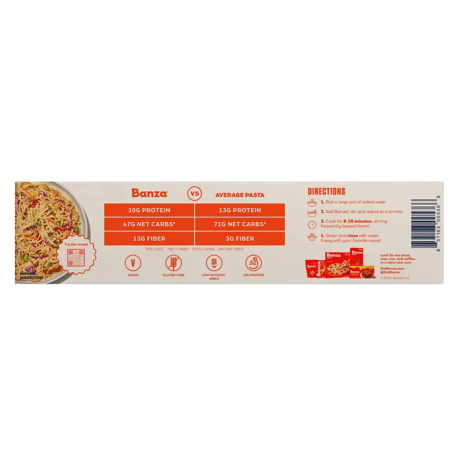 Banza Linguine Pasta from Chickpeas - Gluten Free, High Protein, and Lower Carb