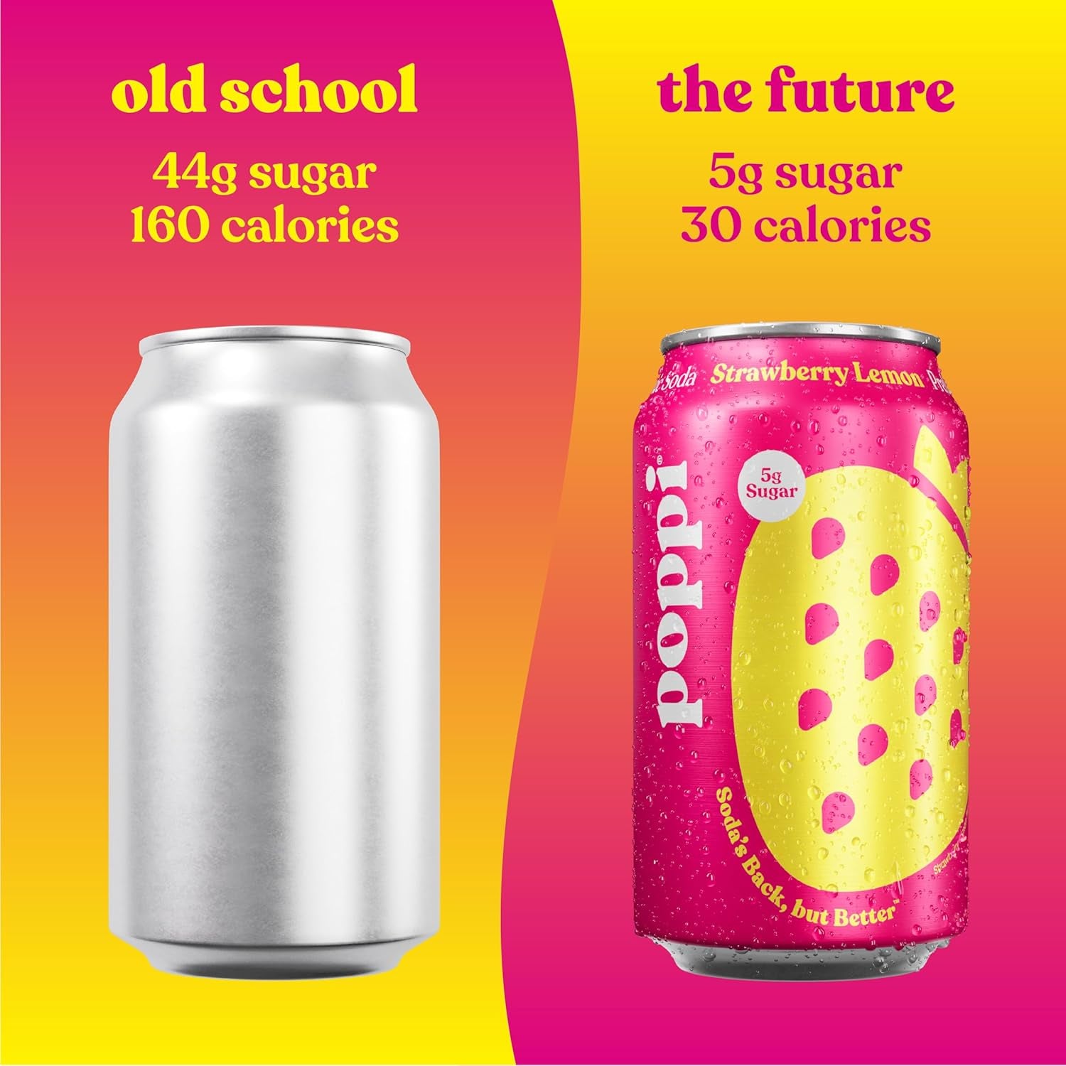 Poppi Sparkling Prebiotic Soda Beverage, Strawberry Lemon, 12 oz, 12 Pack