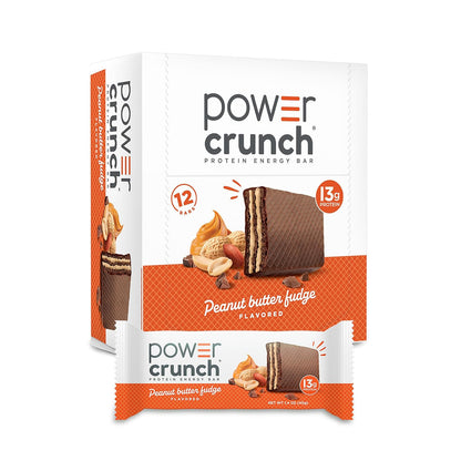 Power Crunch Protein Energy Wafer Bars, Peanut Butter Fudge (12 Count)