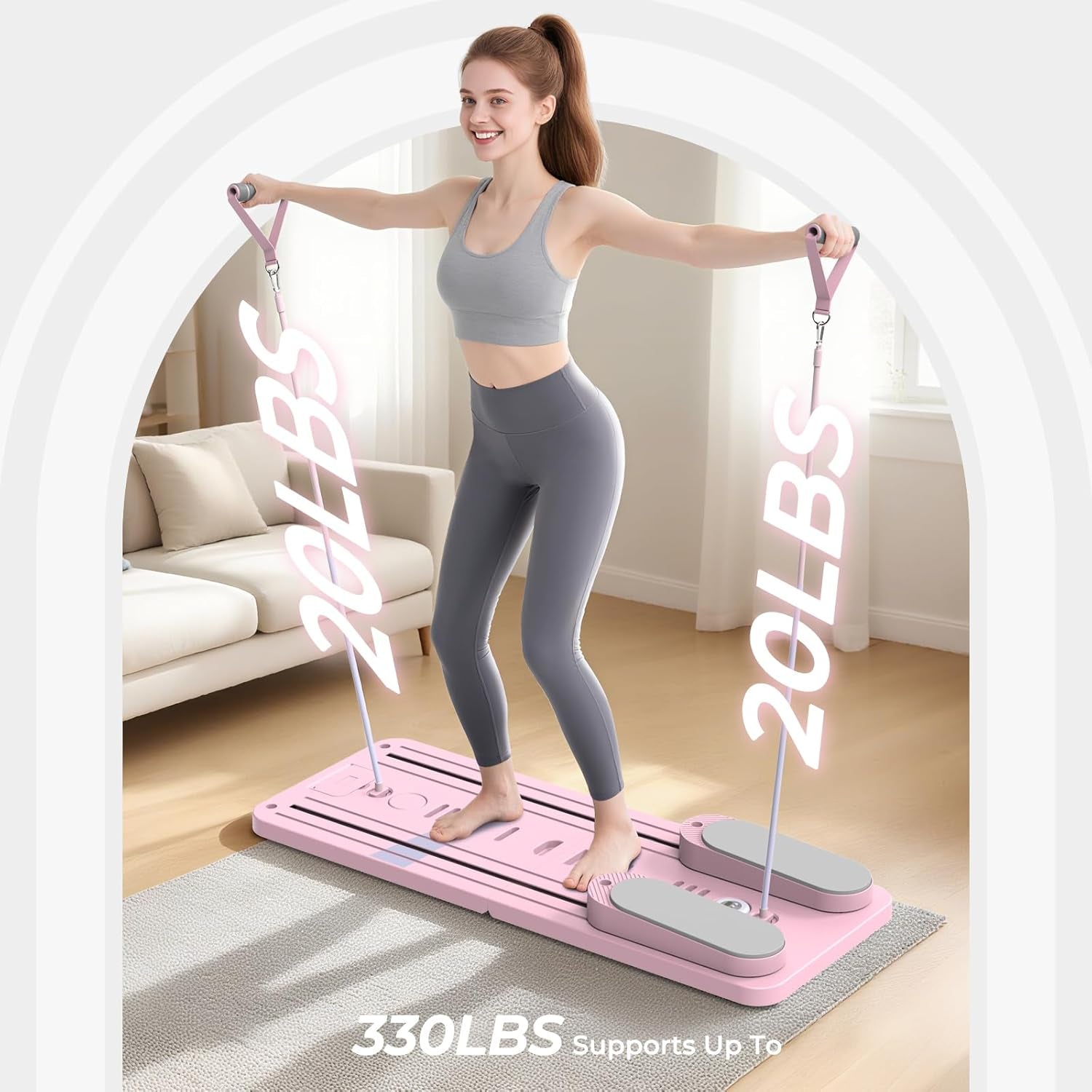 Multifunctional Pilates Board, Sets 7-In-1 Pilates Reformer Machine