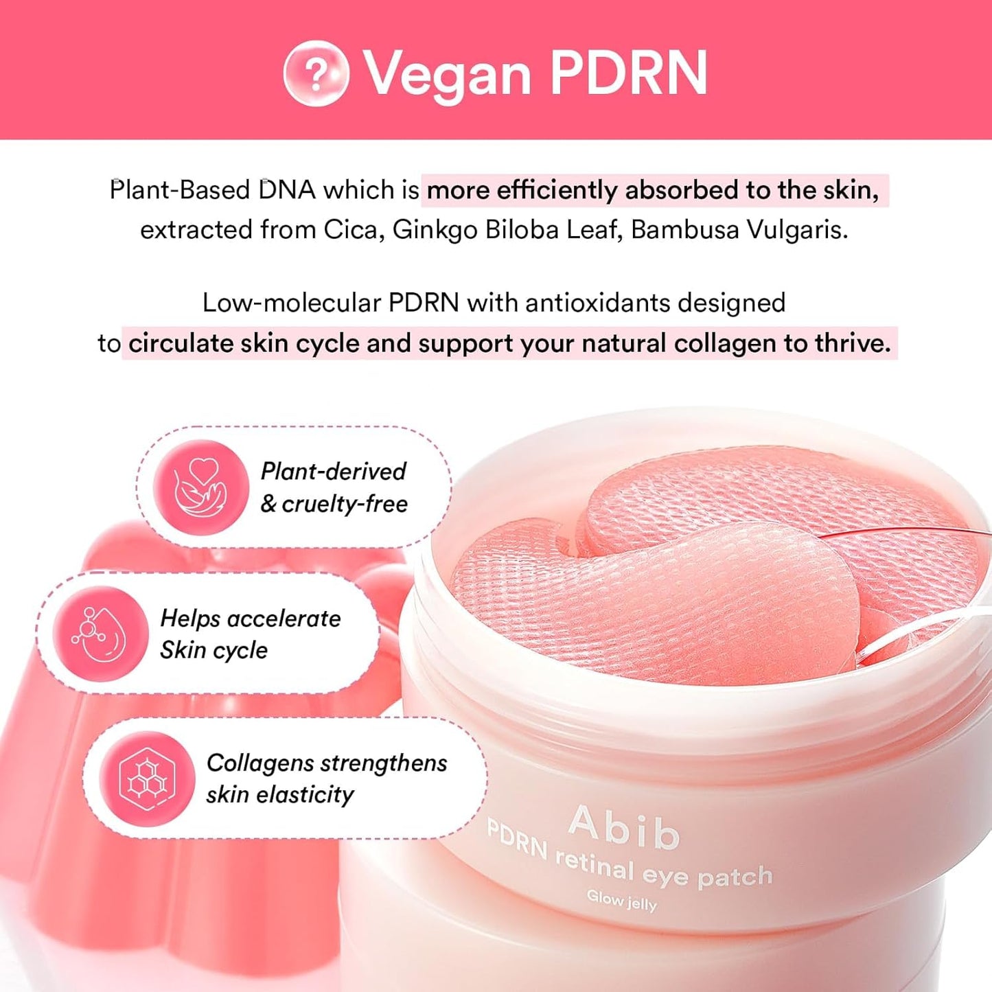 Abib PDRN Retinal Eye Patches for Rejuvenating & Puffy Eyes with Glow Jelly