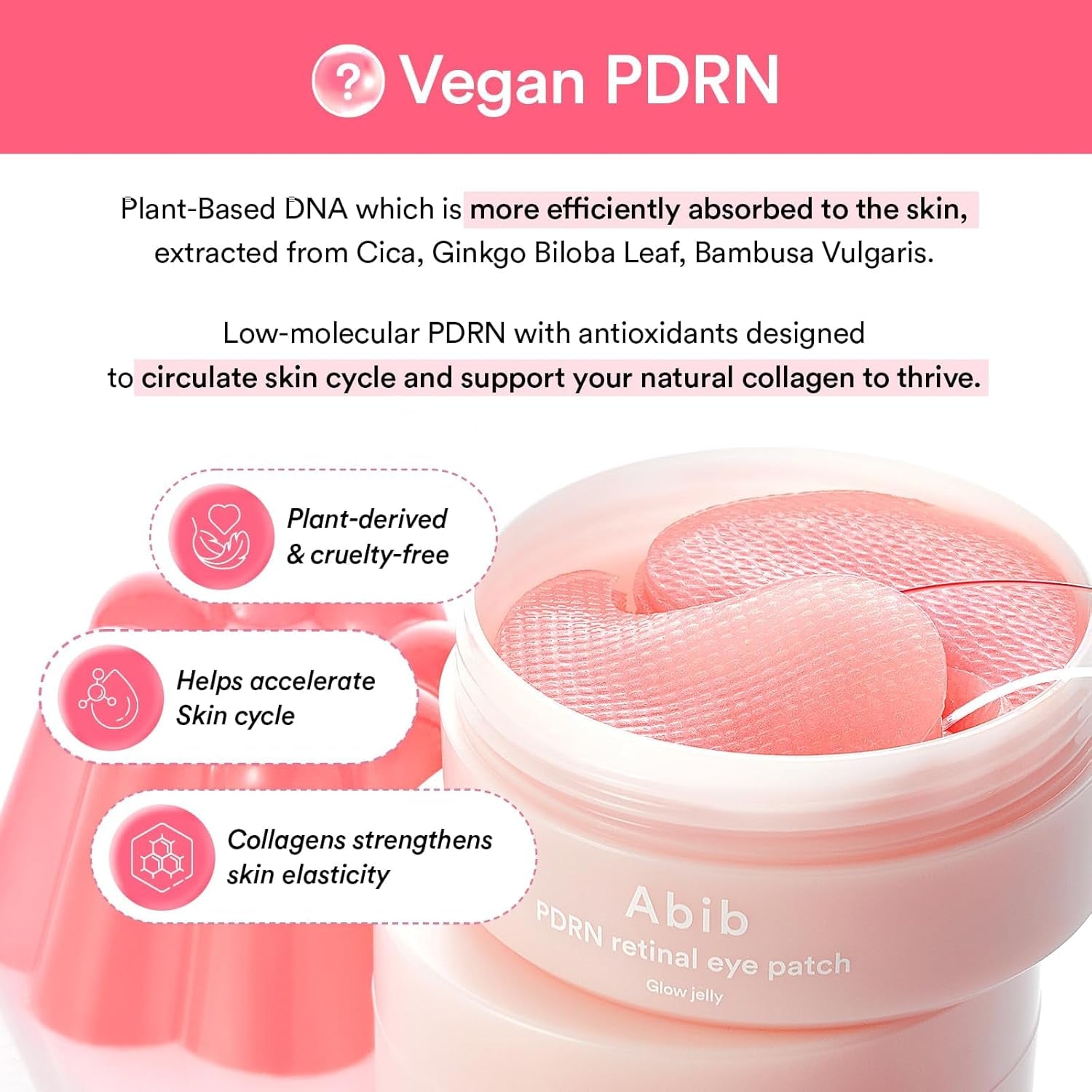 Abib PDRN Retinal Eye Patches for Rejuvenating & Puffy Eyes with Glow Jelly