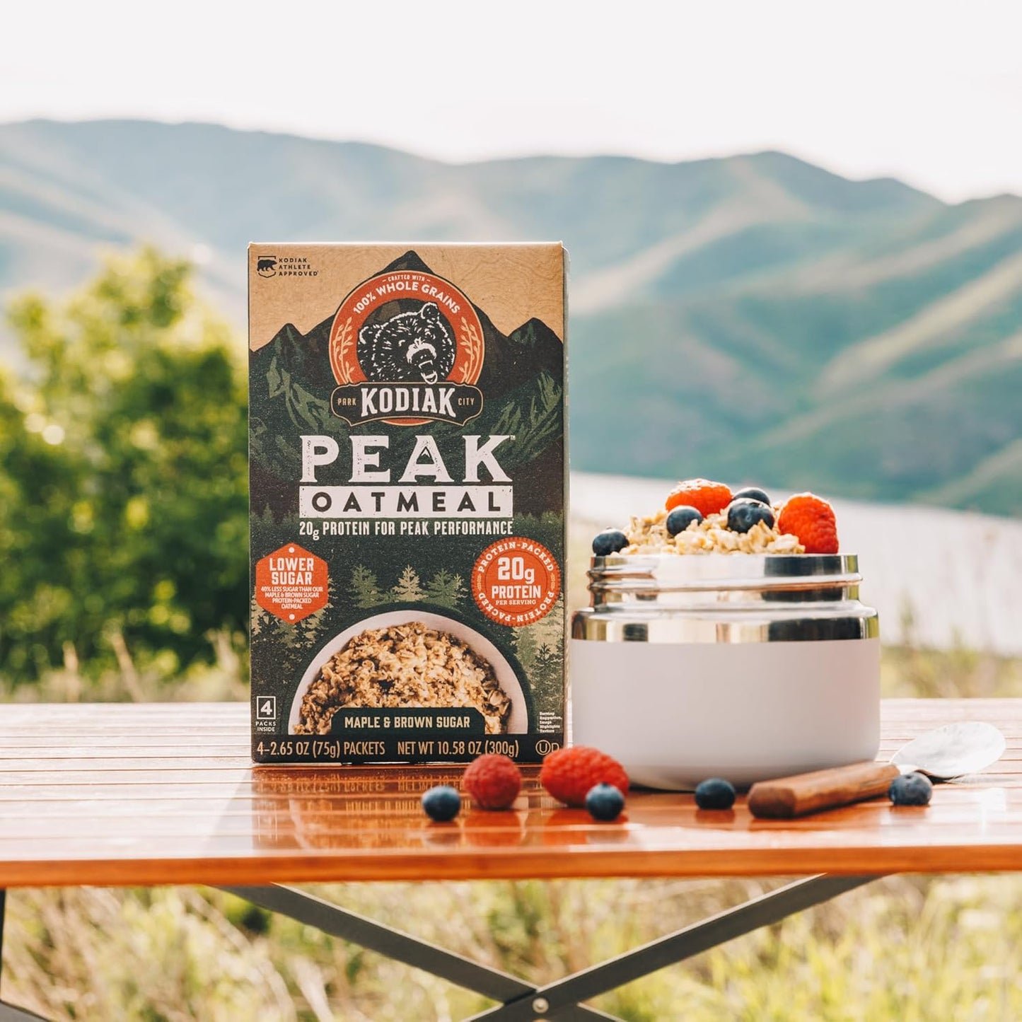 Kodiak Peak Instant Oatmeal Packets, Maple Brown Sugar, High Protein (Total of 24 Packets)