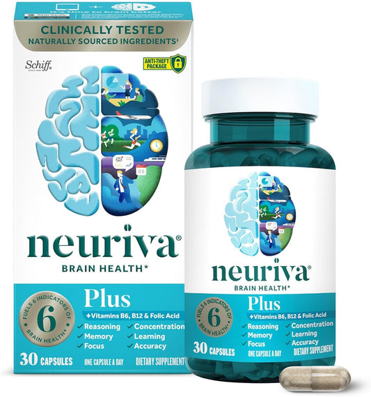 NEURIVA Plus Brain Supplement for Memory, Focus & Concentration + Cognitive Function