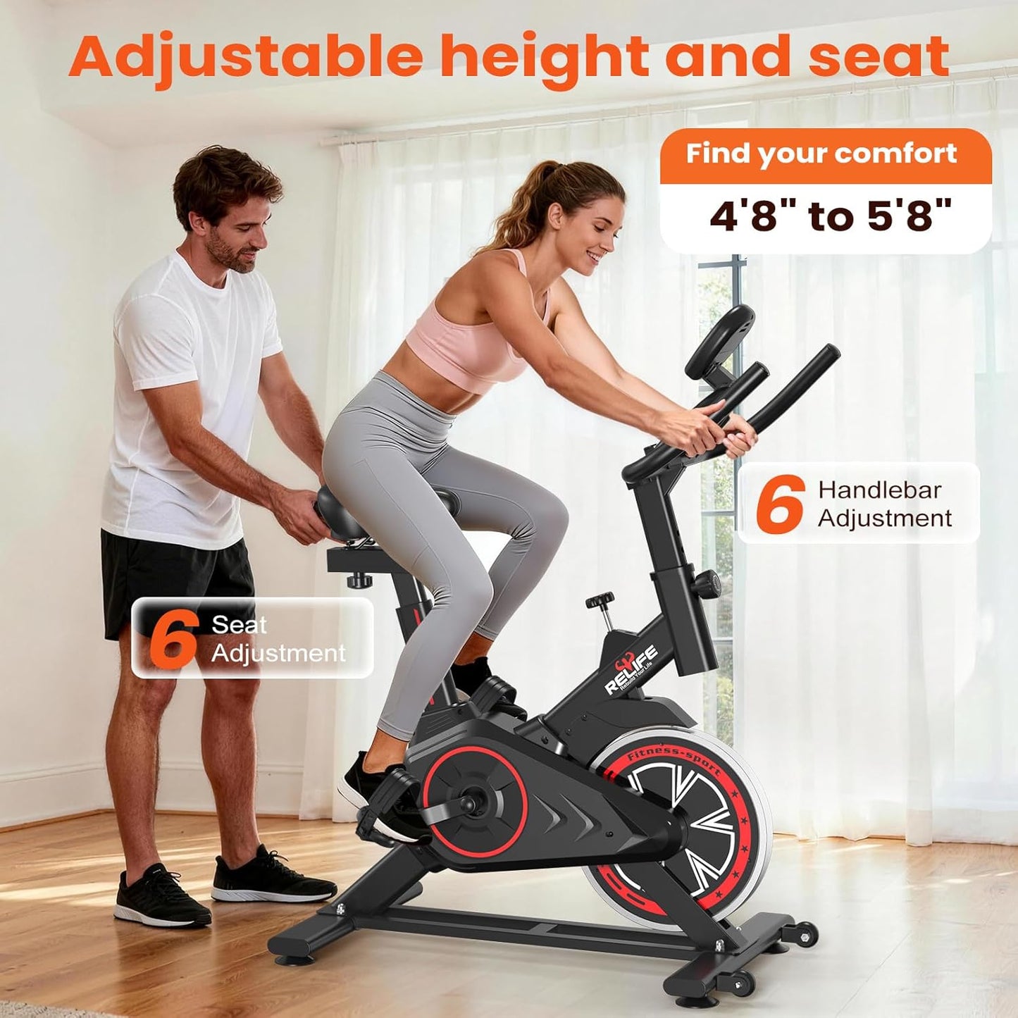 RELIFE REBUILD YOUR LIFE Exercise Bike Stationary for Home Indoor