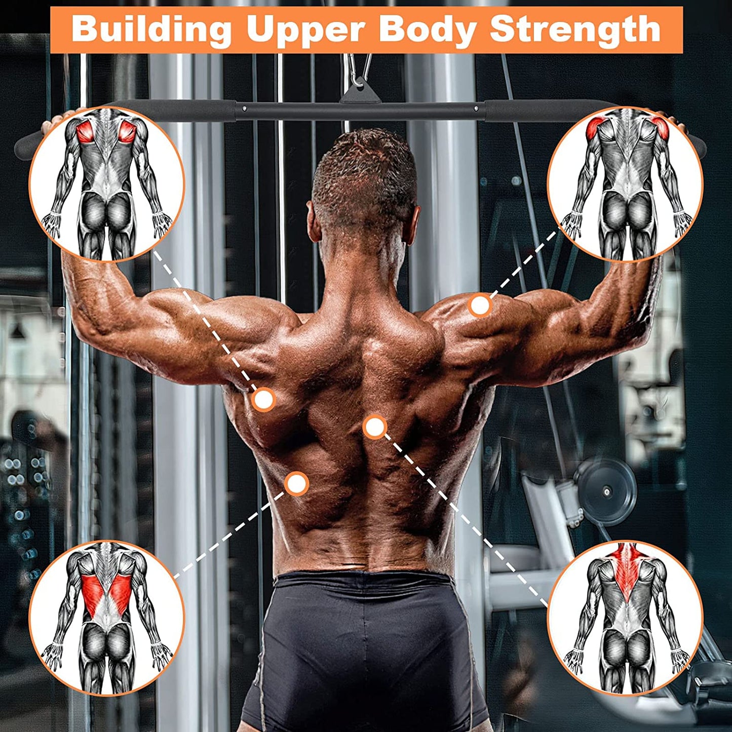 39.37 Inch LAT Pulldown Bar Attachment for Pulley Cable Machine
