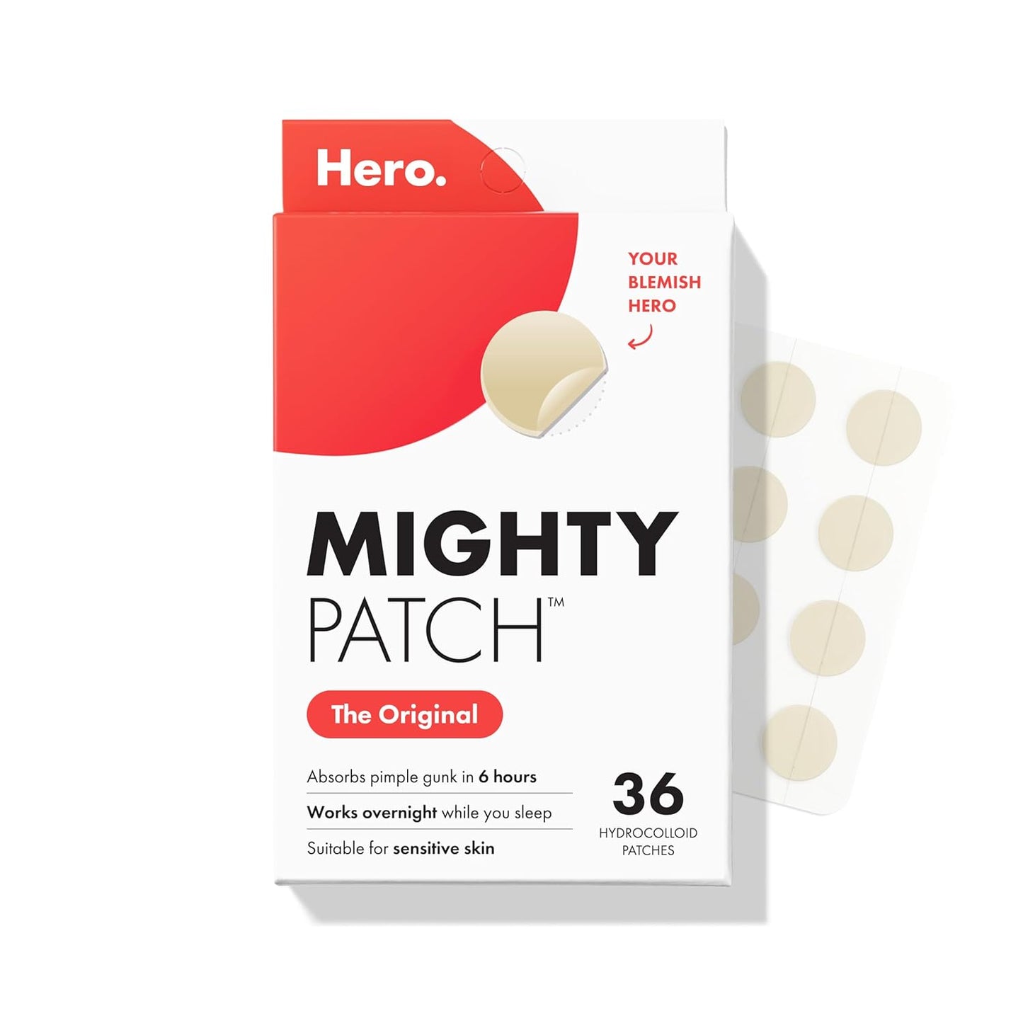 Mighty Patch Original Patch from Hero Cosmetics - #1 Hydrocolloid Acne Pimple Patches