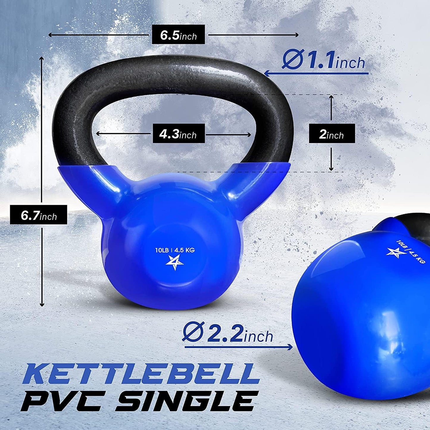 10 Pound Vinyl Coated Cast Iron Kettlebell