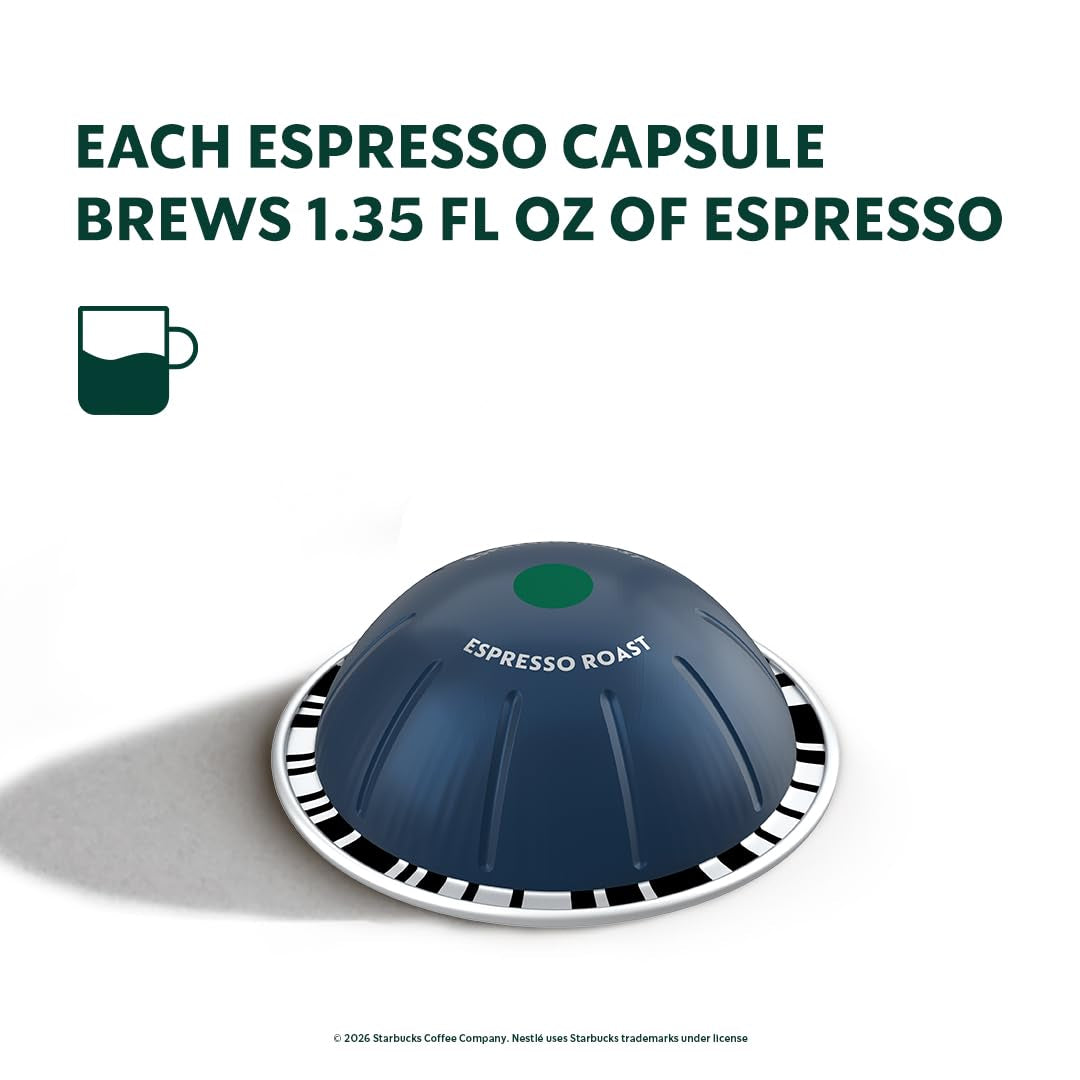 Starbucks by Nespresso Vertuo, Dark Roast Espresso, Brews 1.35 oz.