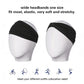 2 Pack Black Wide Headbands for Women - Thick Stretchy Non Slip Fabric Sweat Bands, Soft Hair Bands for Workout, Running, Spa, Makeup & Washing Face