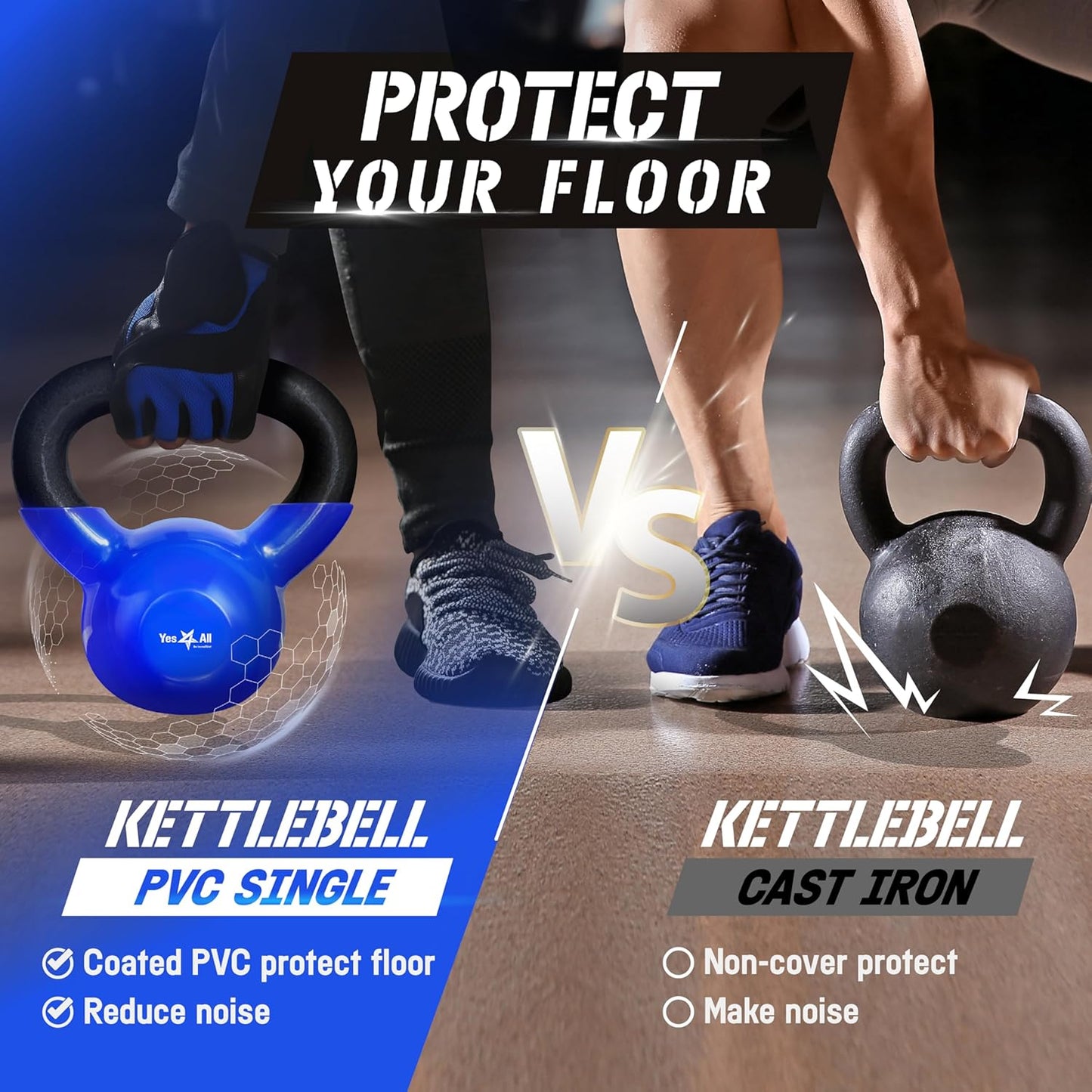 85 Pound Vinyl Coated Cast Iron Kettlebell