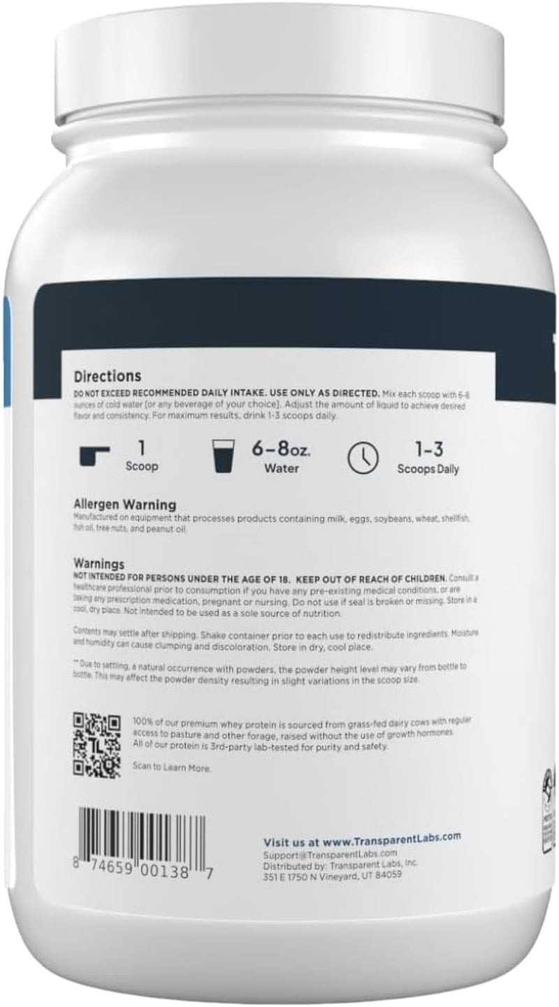 Transparent Labs Grass-Fed Whey Protein Isolate