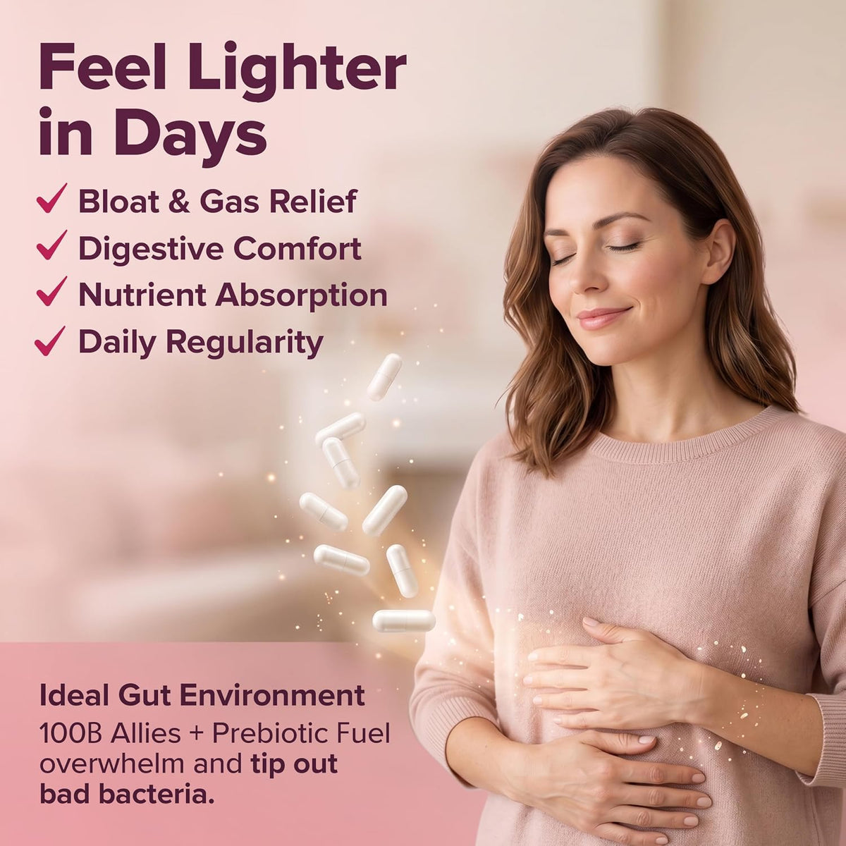 Wholesome Wellness Dr. Formulated Raw Probiotics for Women 100 Billion Cfus Capsules with Prebiotics, Probiotcs and Digestive Enzymes, Approved for Adults