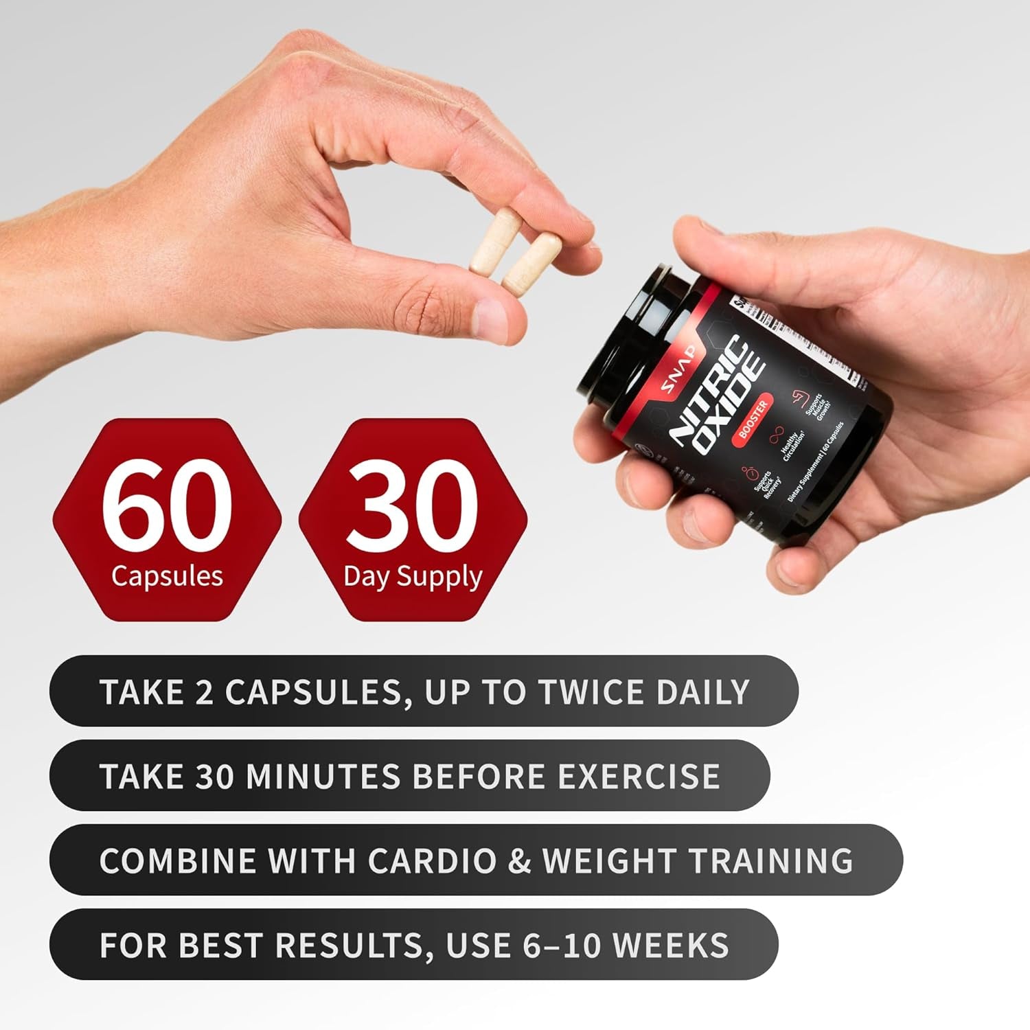 Snap Supplements Nitric Oxide Supplement with L-Arginine