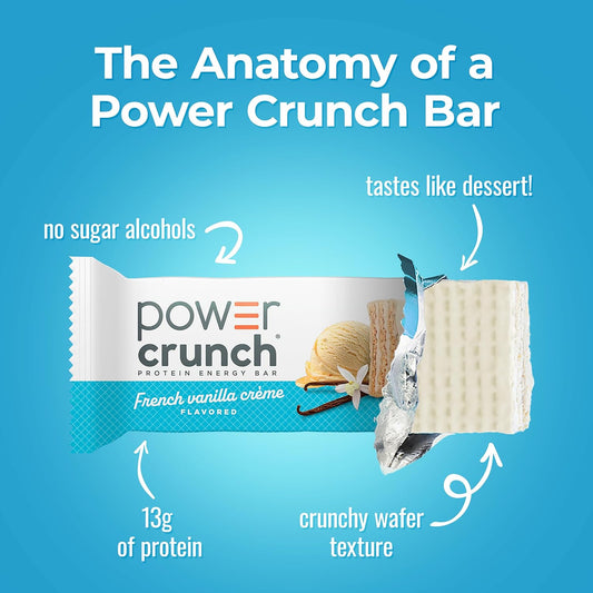Power Crunch Protein Energy Wafer Bars, French Vanilla Creme (12 Count)