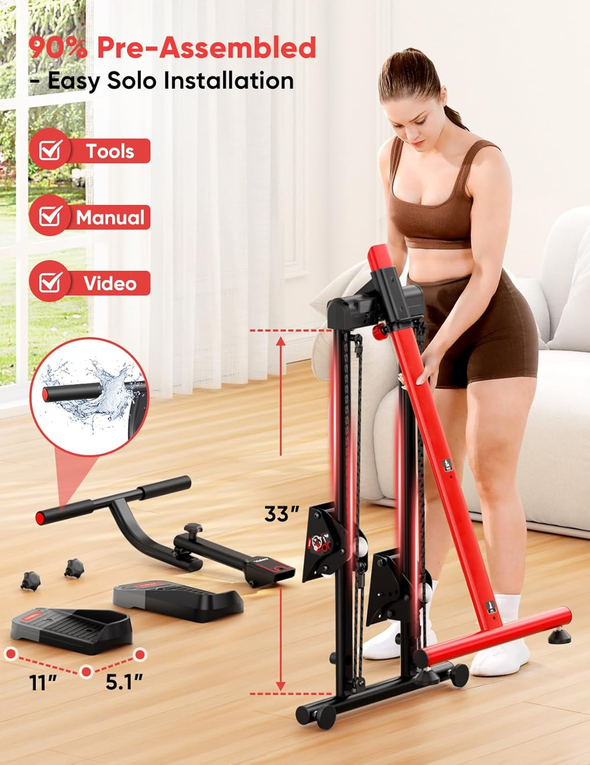 YOLEO Adjustable Resistance Stair Steppers for Exercise at Home