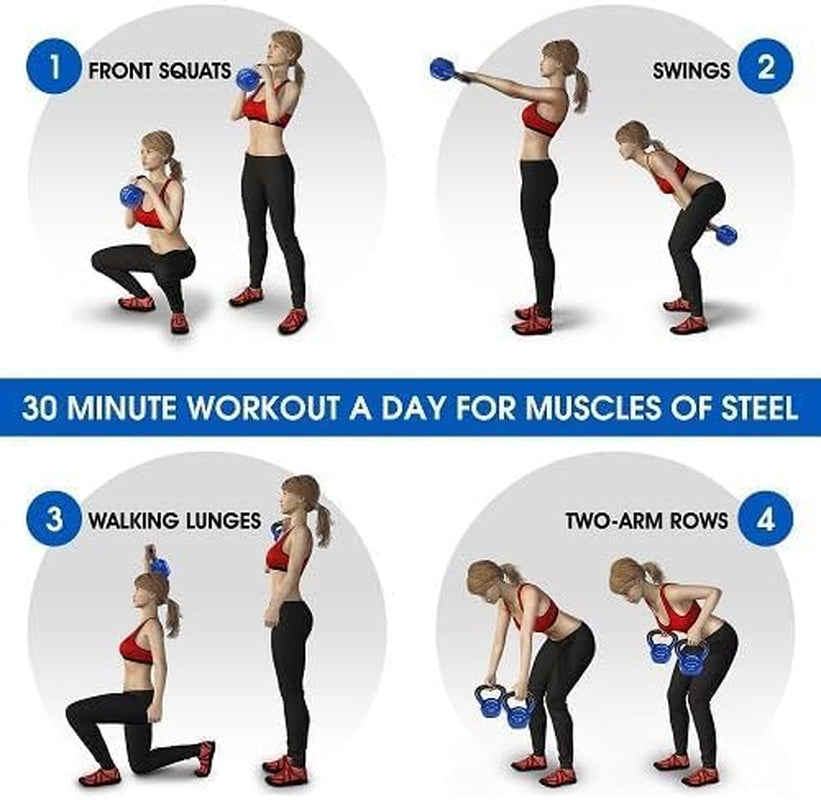 15 Pound Vinyl Coated Cast Iron Kettlebell