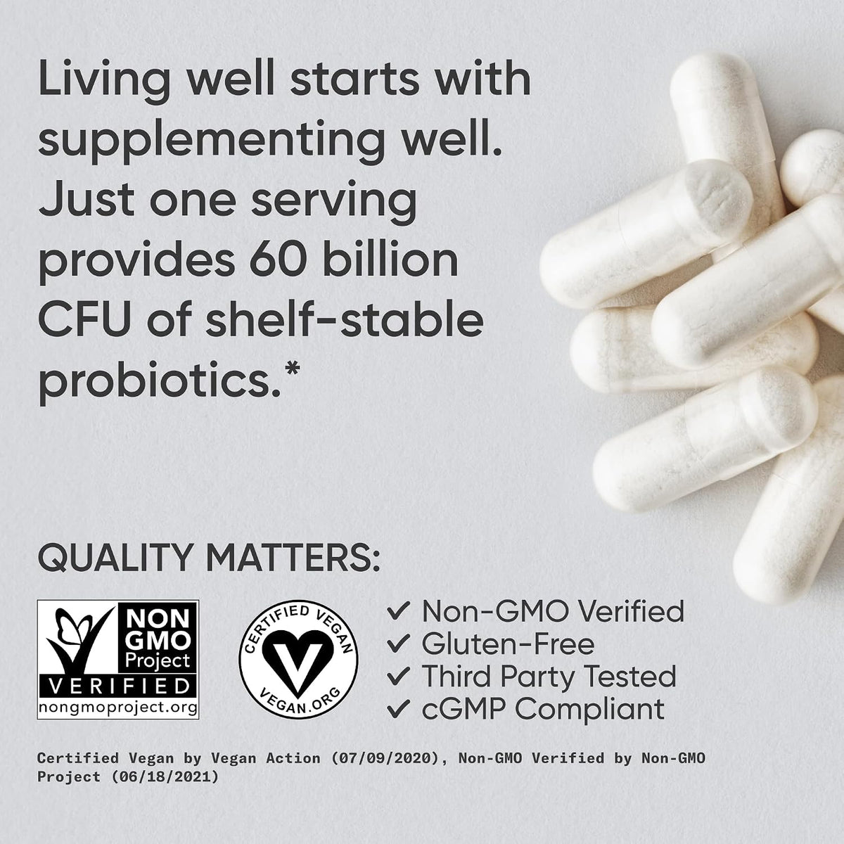 Sports Research® Daily Probiotics 60 Billion CFU, 30 Veggie Capsules