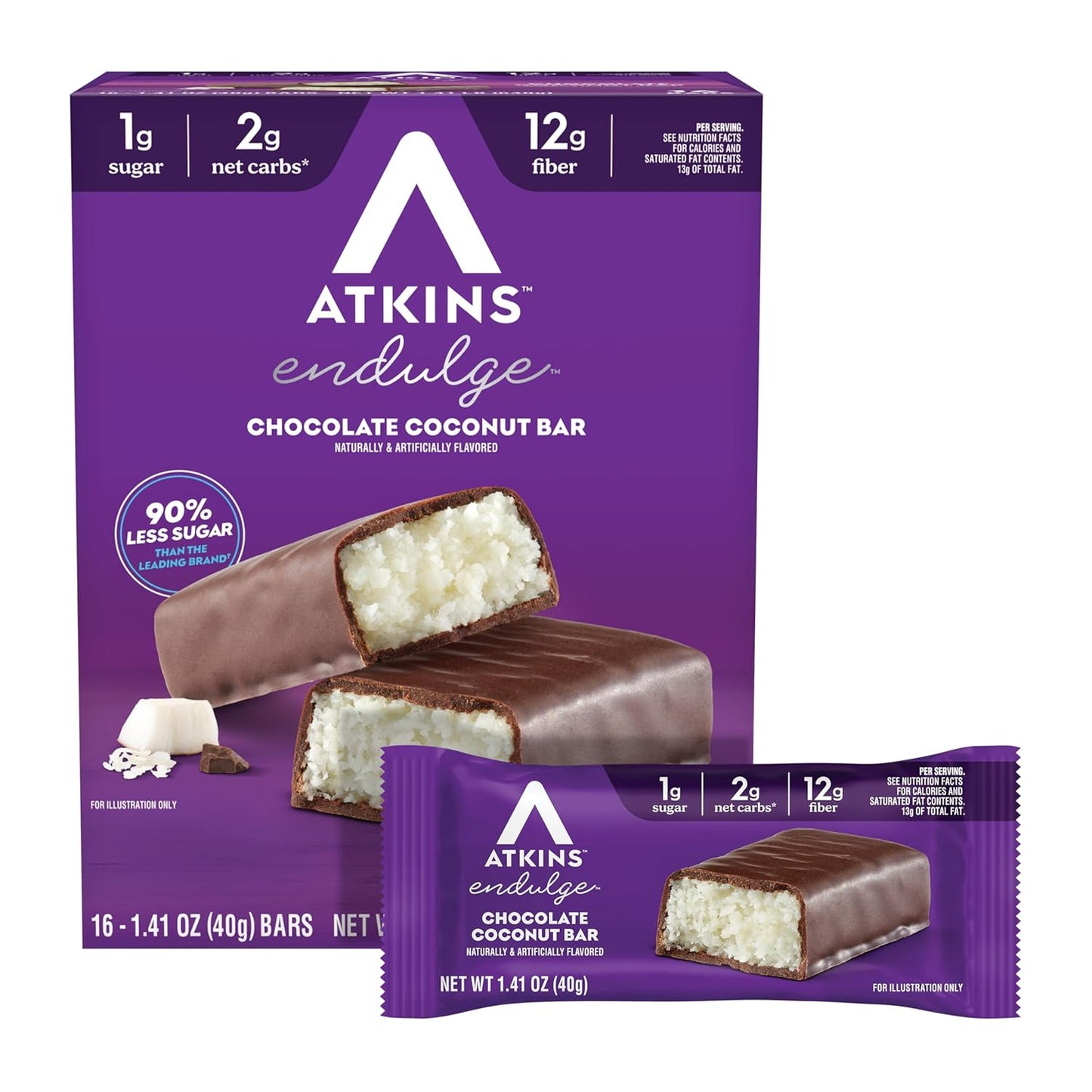 Atkins Endulge Chocolate Coconut Flavored Snack Bar