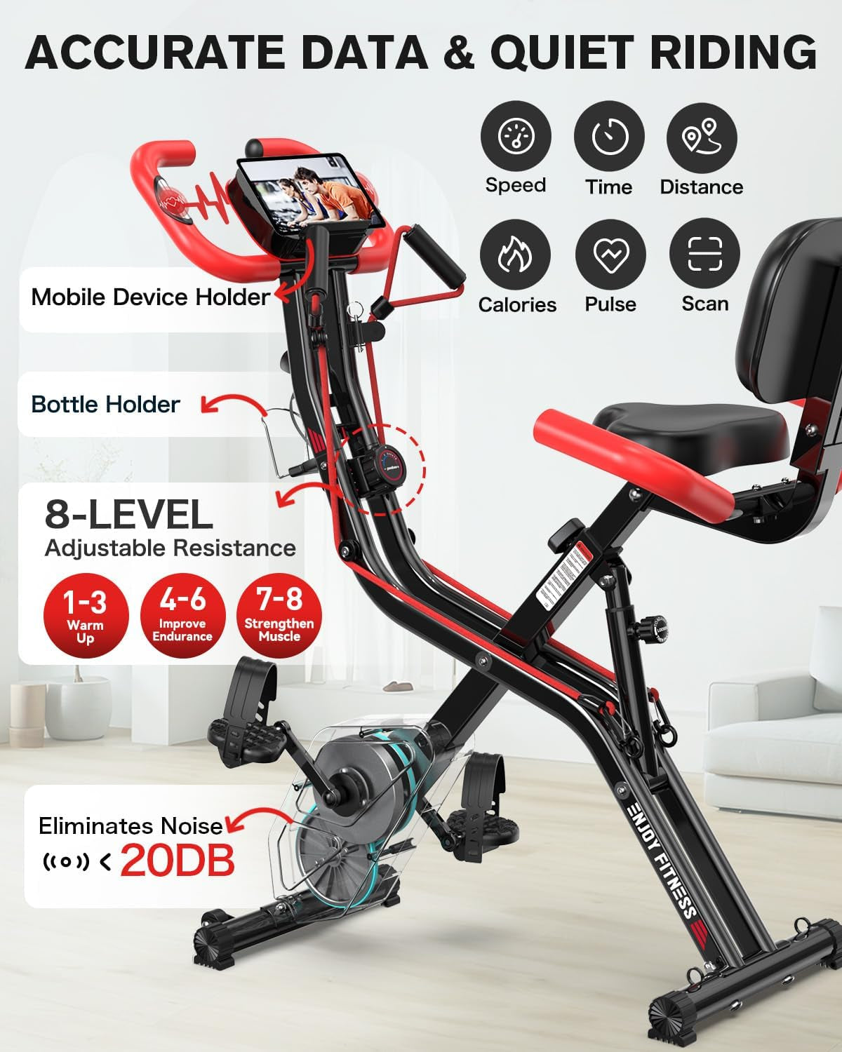pooboo Folding Exercise Bike