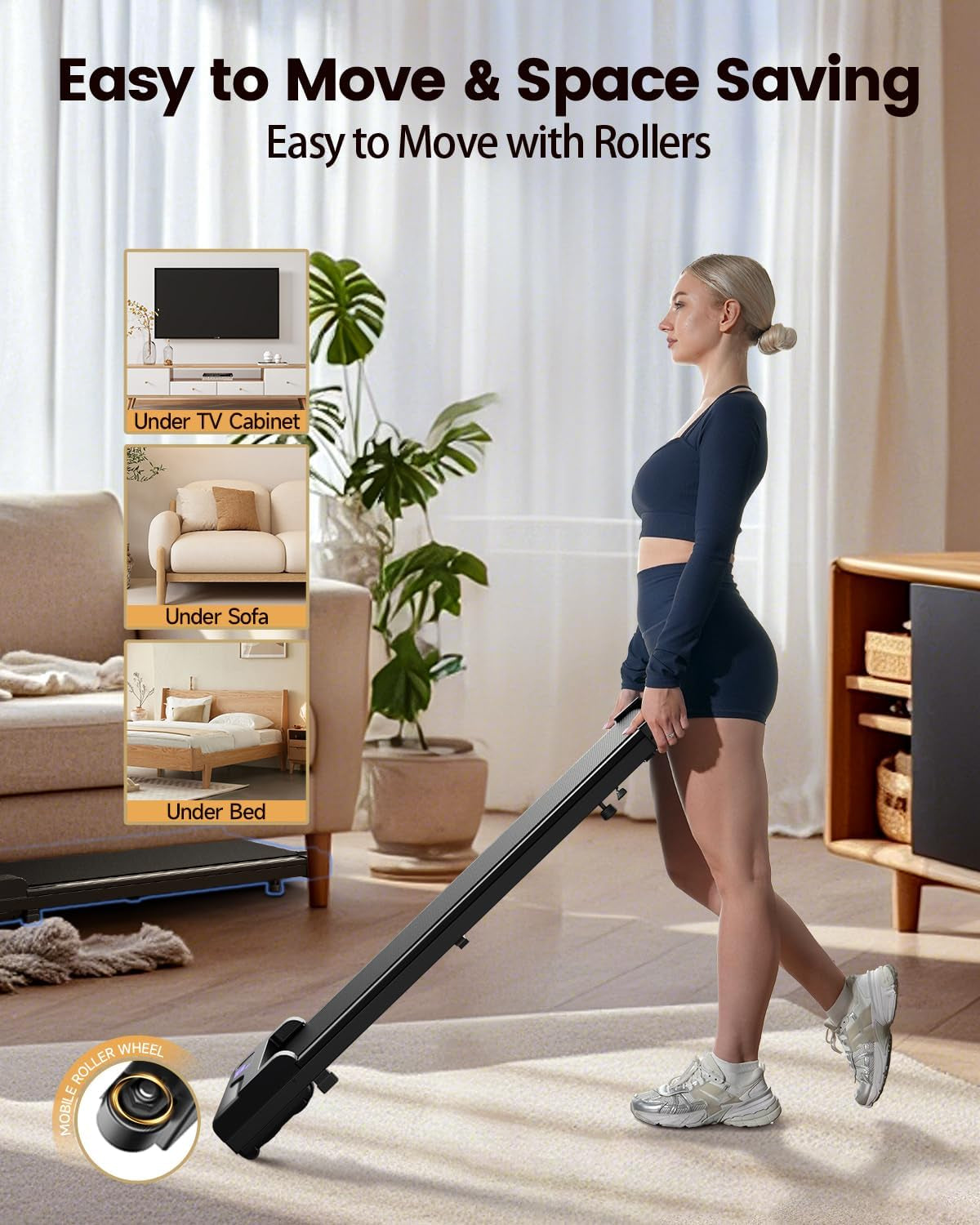 Walking Pad Treadmill for Home - Walking and Running Machine with Remote Quiet Lightweight
