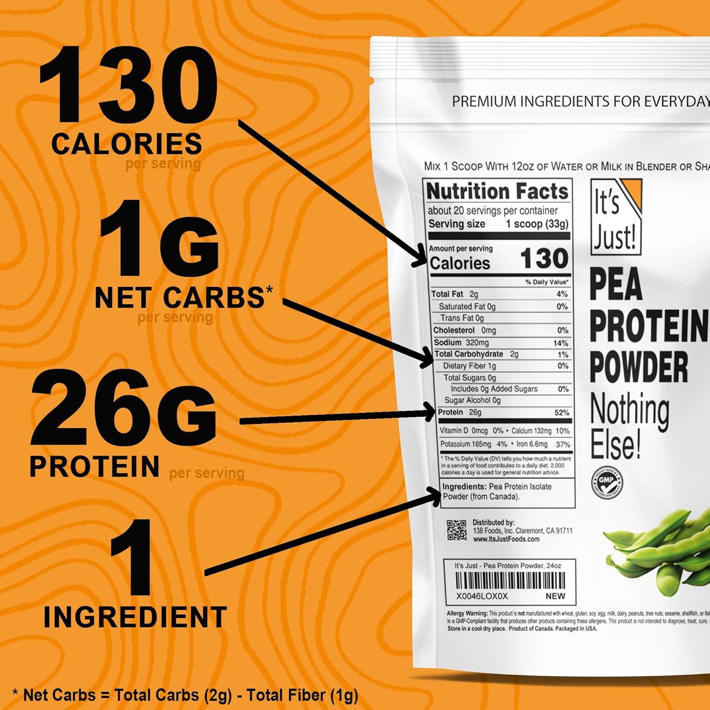 It's Just! Pea Protein Powder - Unflavored