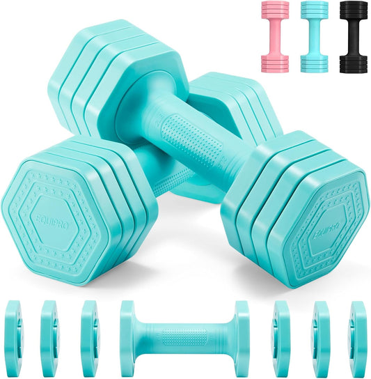 Adjustable Dumbbell Set, 4 in 1 Free Weights Dumbbells Set