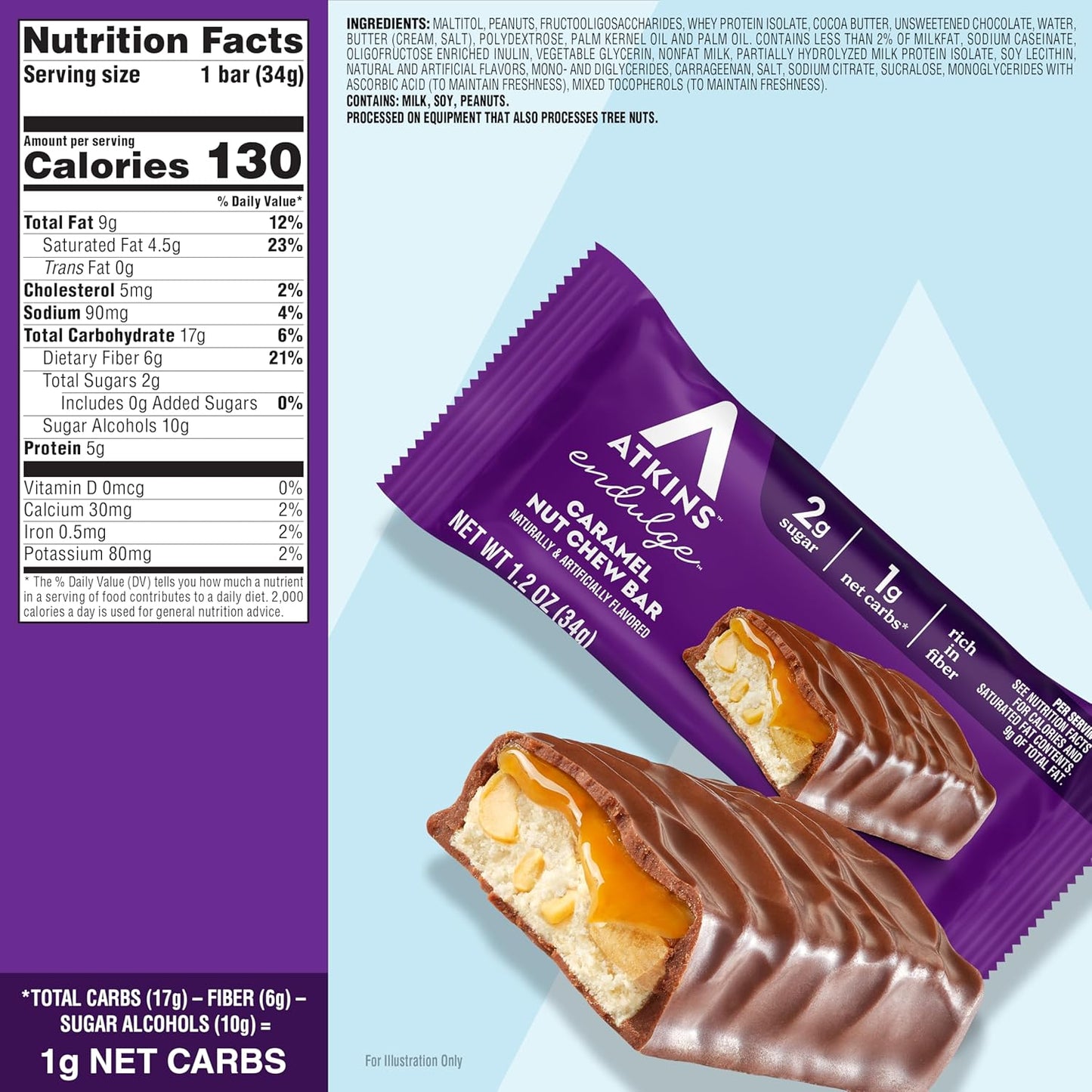 Atkins Endulge Caramel Nut Chew Bar
