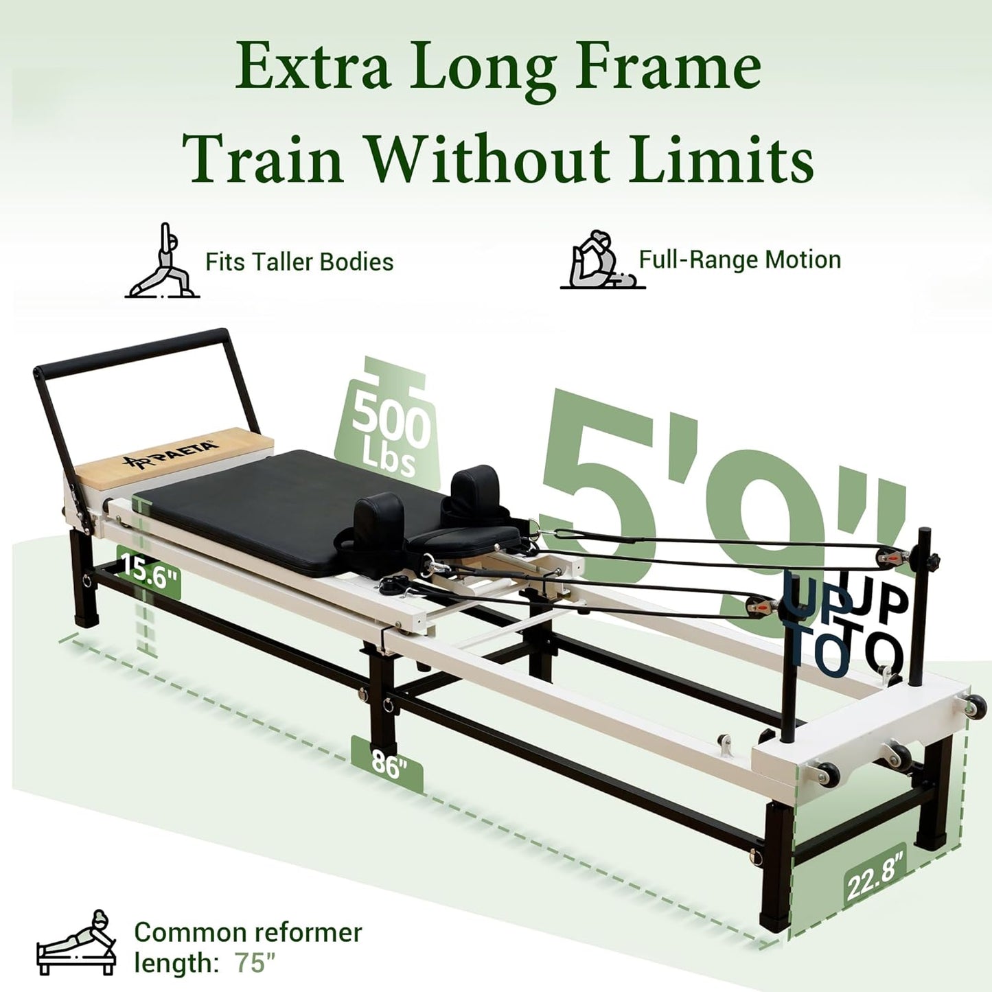 Pilates Reformer, 91" Foldable Reformer Pilates Machine