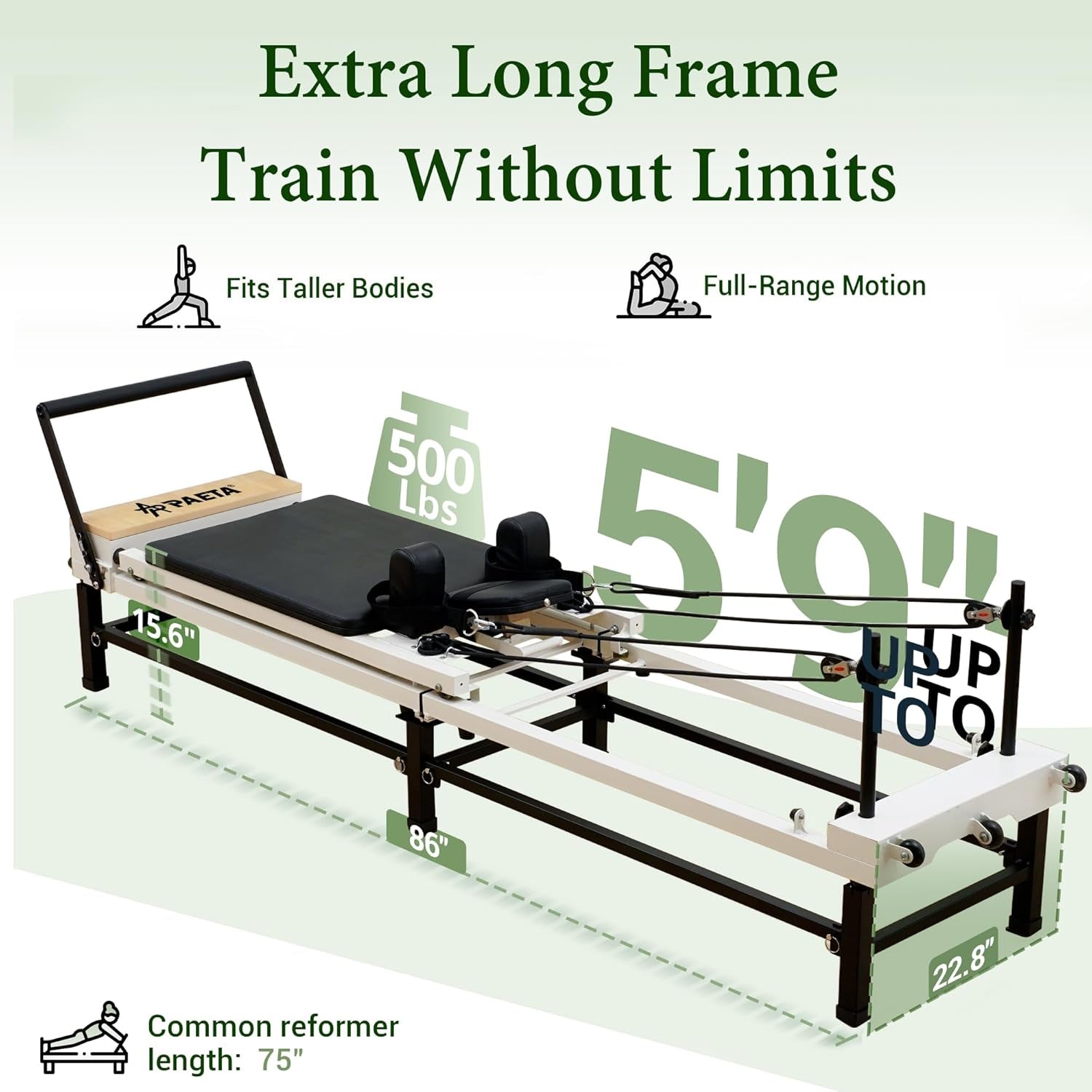 Pilates Reformer, 91" Foldable Reformer Pilates Machine