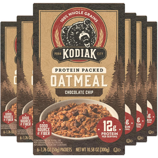 Kodiak Instant Oatmeal Packets, Chocolate Chip, High Protein (36 Packets Total)