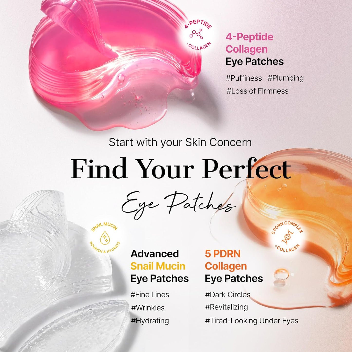 COSRX Pink Peptides Collagen Hydrogel Eye Patch for Puffy Eyes
