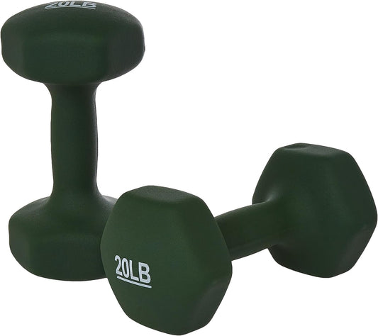 20 Pound Neoprene Dumbbell Hand Weights for Exercise