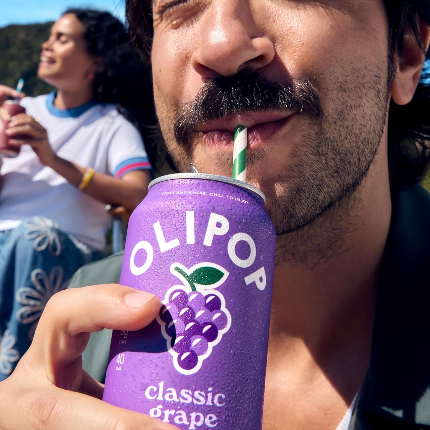 OLIPOP Prebiotic Soda Pop, Classic Grape (12-Cans)