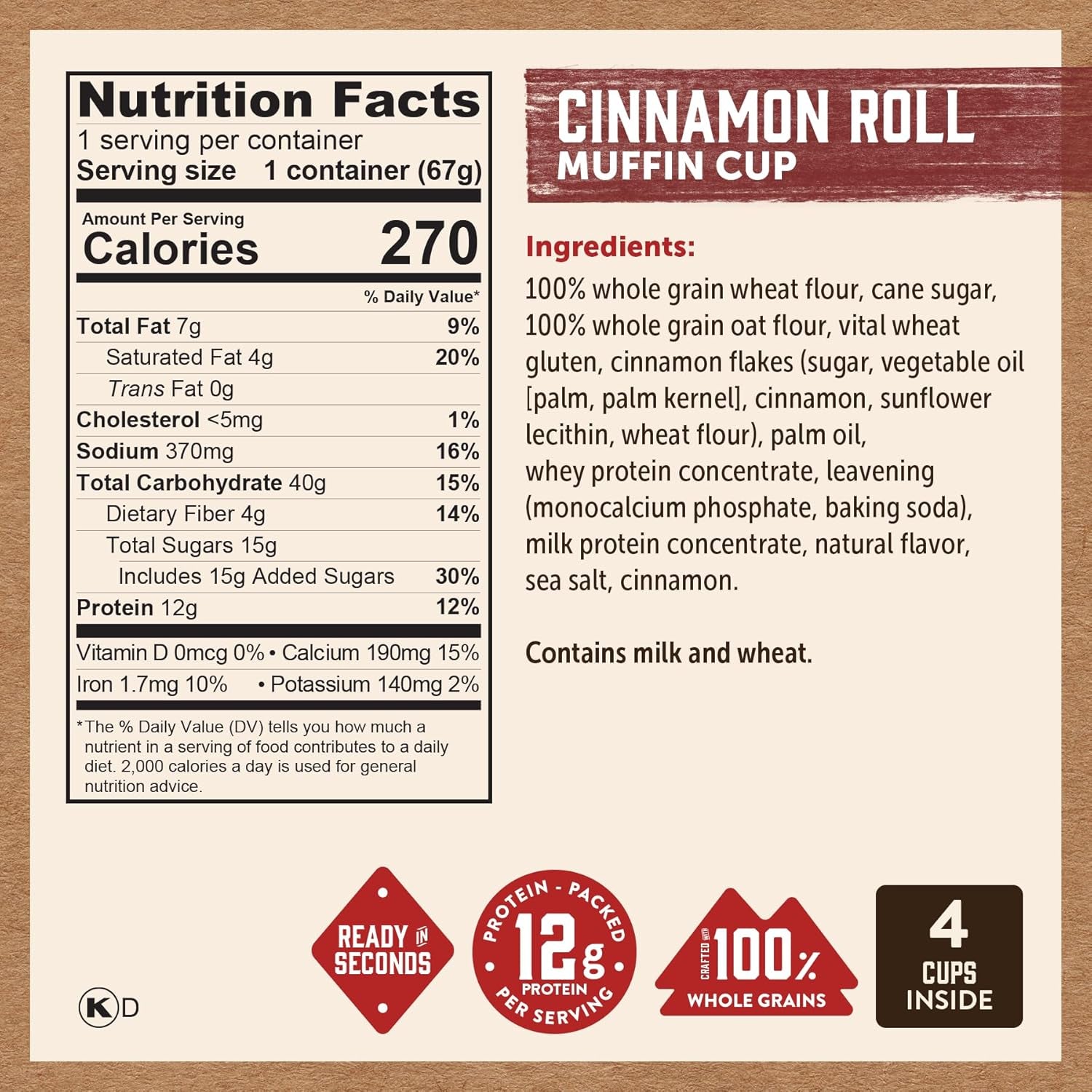 Minute Muffin Cup Variety Pack - Double Dark Chocolate, Blueberry & Cinnamon Roll (Pack of 12)