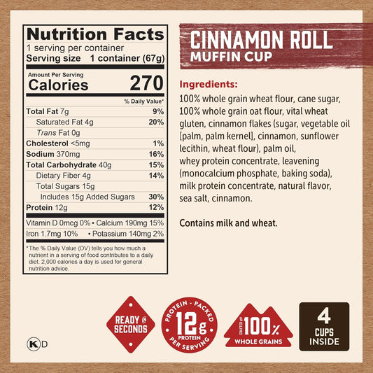 Minute Muffin Cup Variety Pack - Double Dark Chocolate, Blueberry & Cinnamon Roll (Pack of 12)