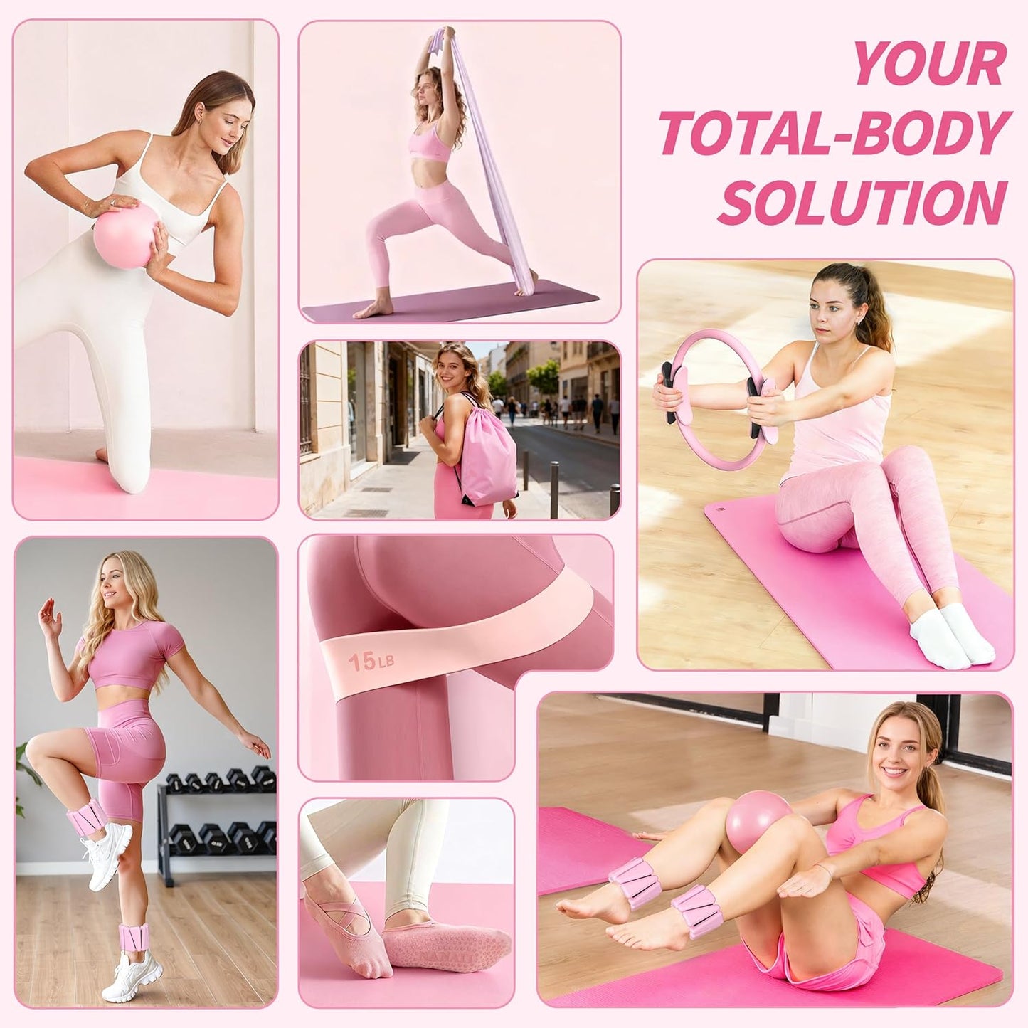 NANATI Pilates Kit, Home Pilates Workout Kit for Women