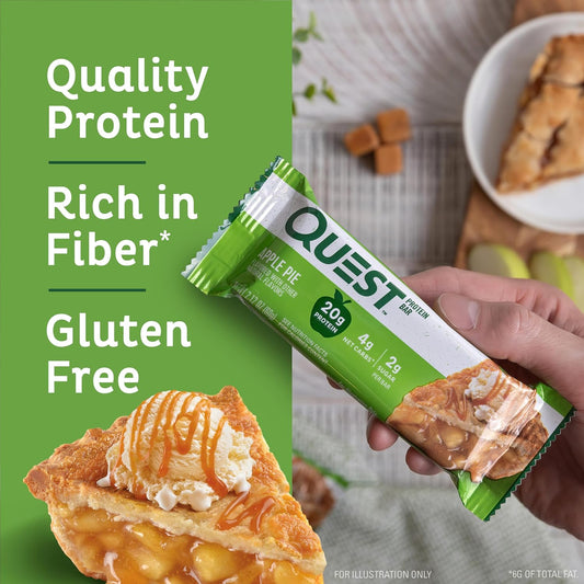 Quest Nutrition Apple Pie Protein Bar, 20G Protein, 12 Count
